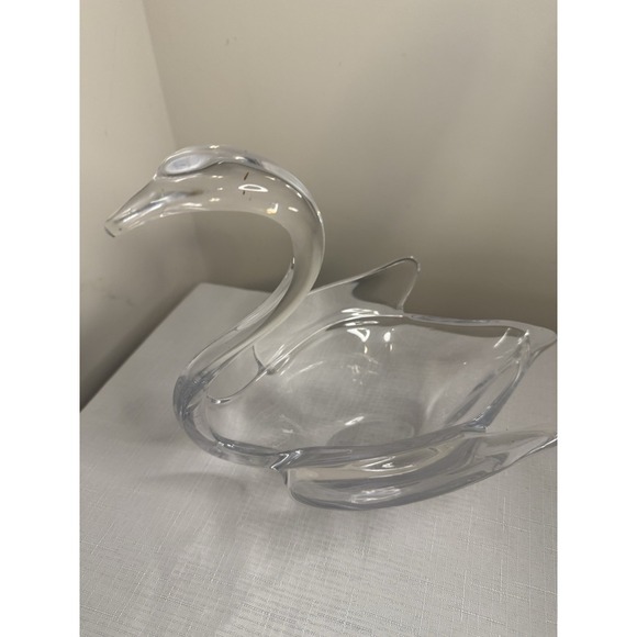 Vintage 1960‎ Swan Glass Crystal Pocket Ashtray